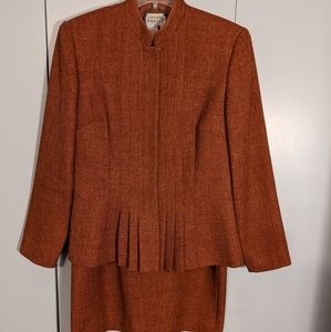 Rust Adrianna Papell Peplum Suit Sz 10